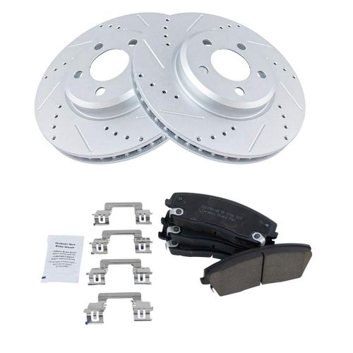 Trq front performance brake pad &amp; rotor kit brake pads brake rotors set,,,,