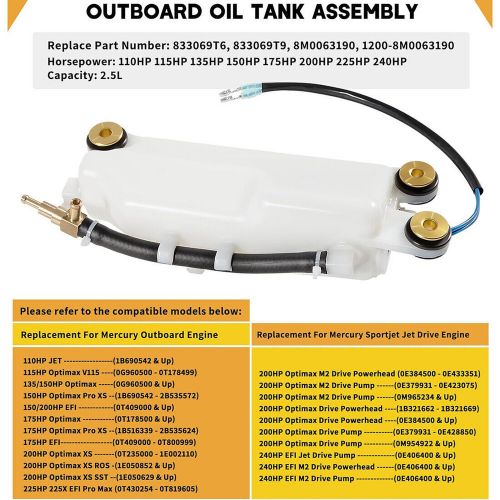 1200-8M0063190 Oil Tank Assy For Mercury Outboard SportJet Optimax EFI 110-240HP, US $72.81, image 11