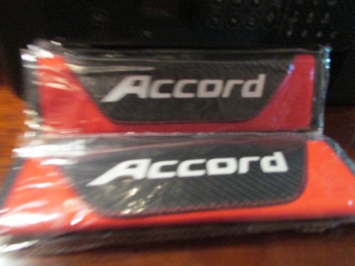 Seat Belt cover shoulder coushion pads ( Accord ) new, black/red w/white letters, US $10.00, image 4