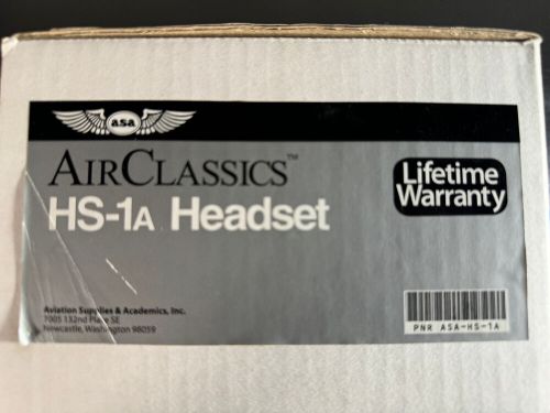 Asa hs-1a air classics headset - aviation dual plug microphone - brand new!