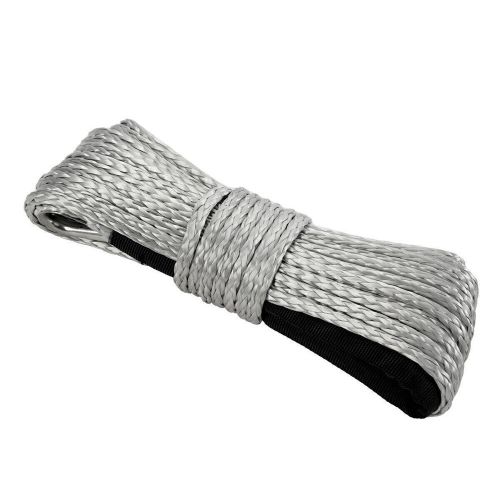 1/4"x50' 10000LBS Synthetic Winch Rope Gray Recovery Cable 4WD ATV W/ Guard, US $20.99, image 6