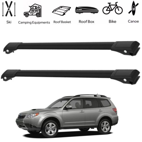 Alu Roof Rack Cross Bars for Subaru Forester SH 2008-2013 Gear Carrier BLACK 2Pc, US $125.00, image 18