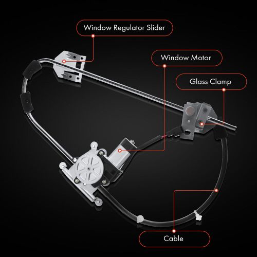Window regulator 2pins w/ motor front left for jeep comanche xj cherokee 741-538