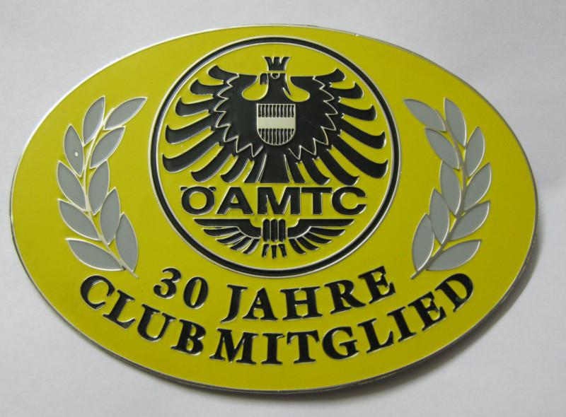 Adac 30 jahre club mitglied grill badge emblem logos metal enamled car badge met