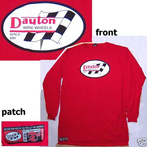 Dayton wire wheels! since 1916 red l/s shirt large extra tall new