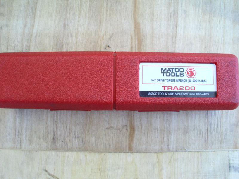 Matco 1/4 drive torque wrench (30-200 in. ibs.)
