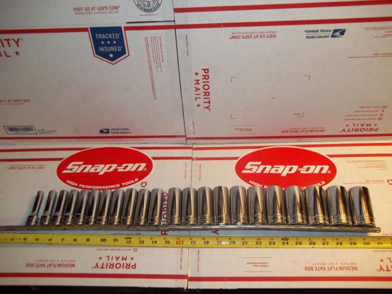 Snap on 6 point flank drive 1/2 drive deep metric 22 piece set (10, 12-32mm) 