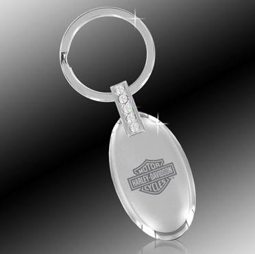 *harley-davidson* key chain fob holder rings *crystal*