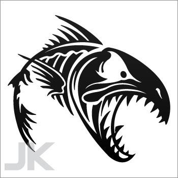 Decal stickers fish salt water skeleton bone sea ceratodus fossil 0502 x6lsx