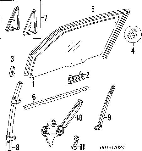 Dd7713gtn 1990-94 chevrolet pontiac cavalier sunbird door front right window