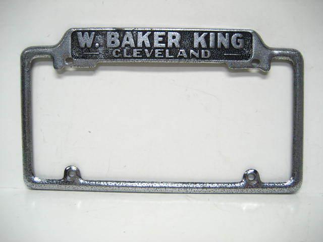 W. baker king desoto, cleveland ohio, dealer dealership license plate frame