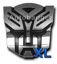 2 - xl chrome transformers autobot auto badge emblem chrome