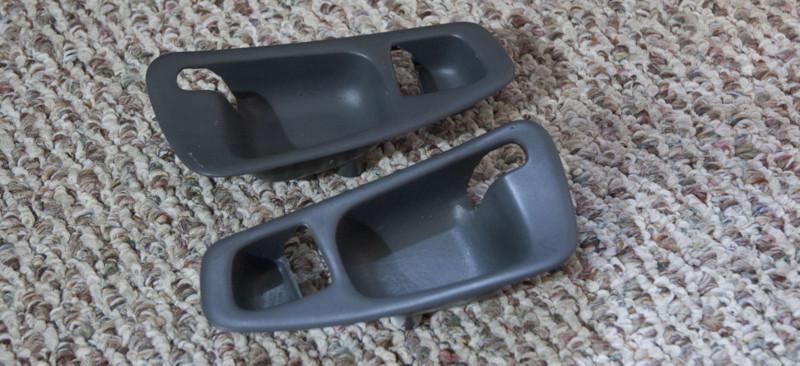 Oem 92-95 honda civic interior door panel door handle lock cover gray grey pair