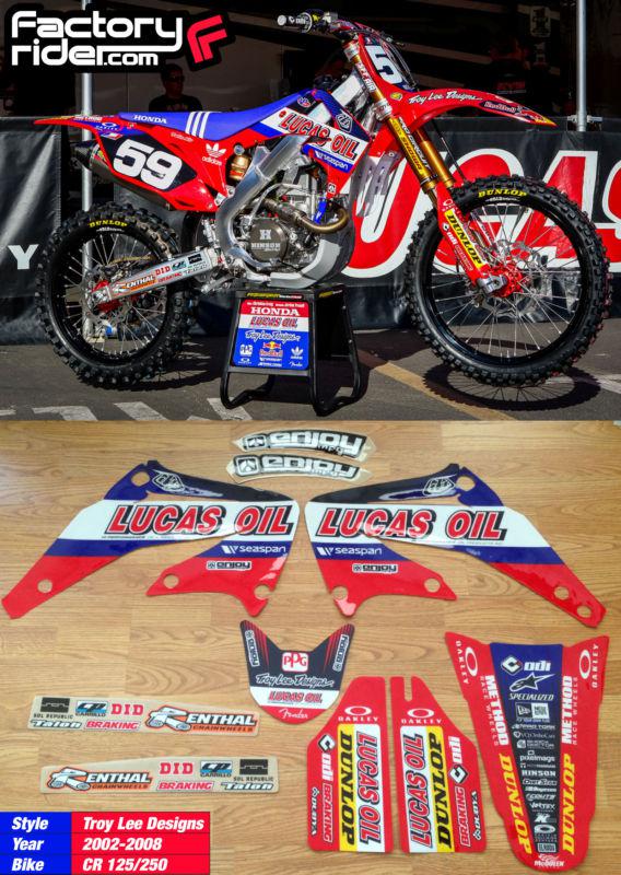 2002-08 honda cr 125/250 lucas oil troy lee designs graphics made by enjoy mfg 