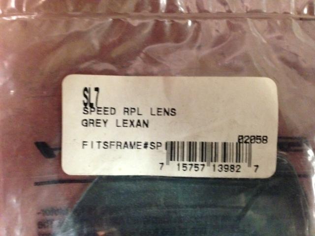 Smith speed replacement lens grey lexan sl7, fits frame # sp i