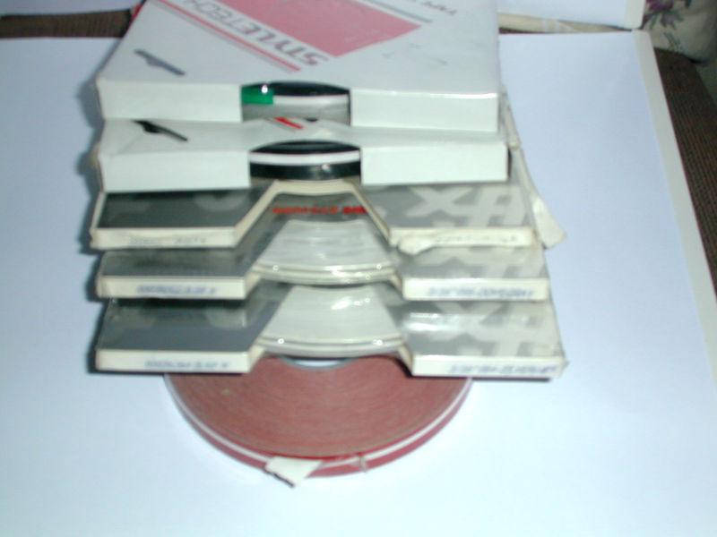 Lot of automotive pin striping tape red, silver, black. various sizes auto trim