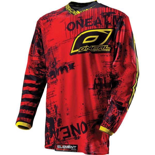 Red/yellow m o'neal racing element toxic jersey 2013 model
