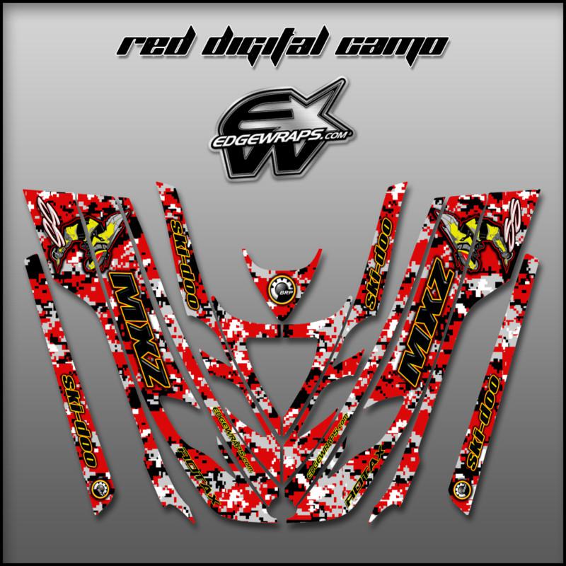 Ski doo zx sk 99, 00, 01,02,03 mxz 600 800 custom graphics - red digital camo