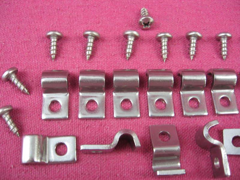 Brake Line Clamps, 1/4 Inch, Single Clamps, Stainless Steel, w/Screws Set of 12 , US $17.95, image 2