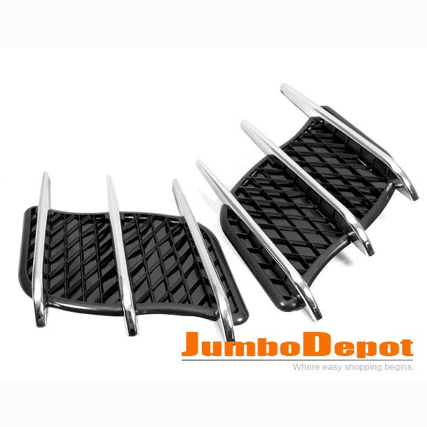 Universal fits chrome black air intake side vent grille one pair brand new