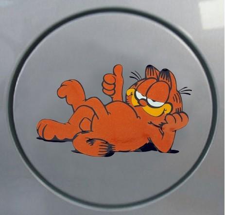 Hot dark yellow gerfield character car stickers fuel tank cap decal new #037