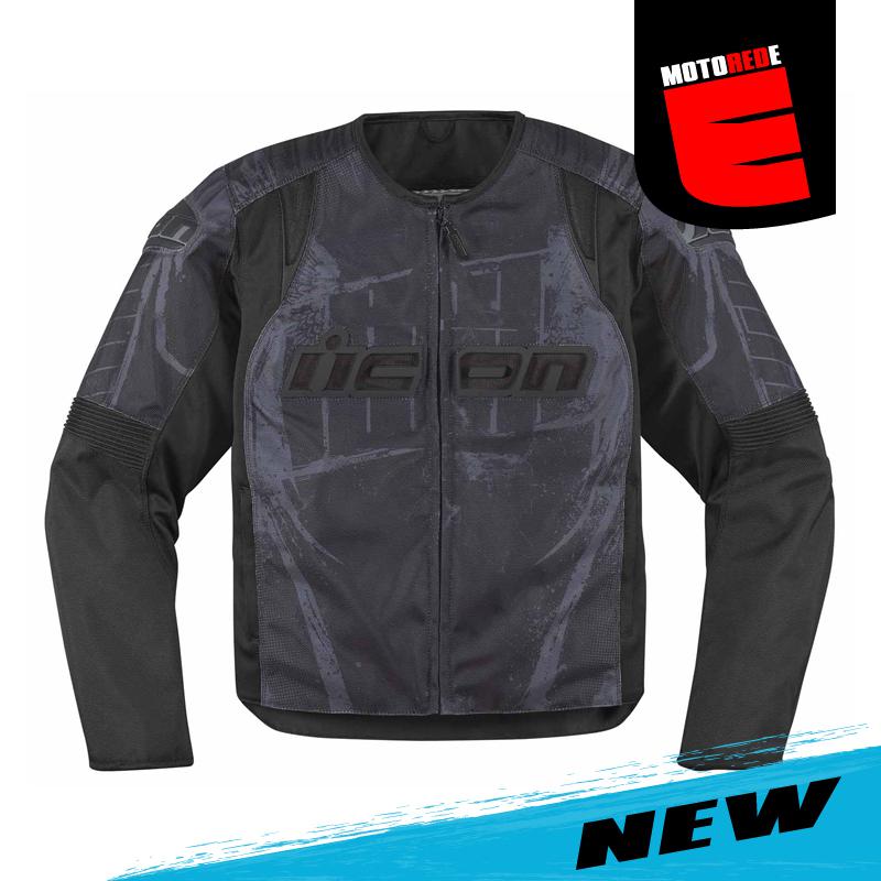 Icon overlord type 1 motorcycle textile jacket stealth black medium med m
