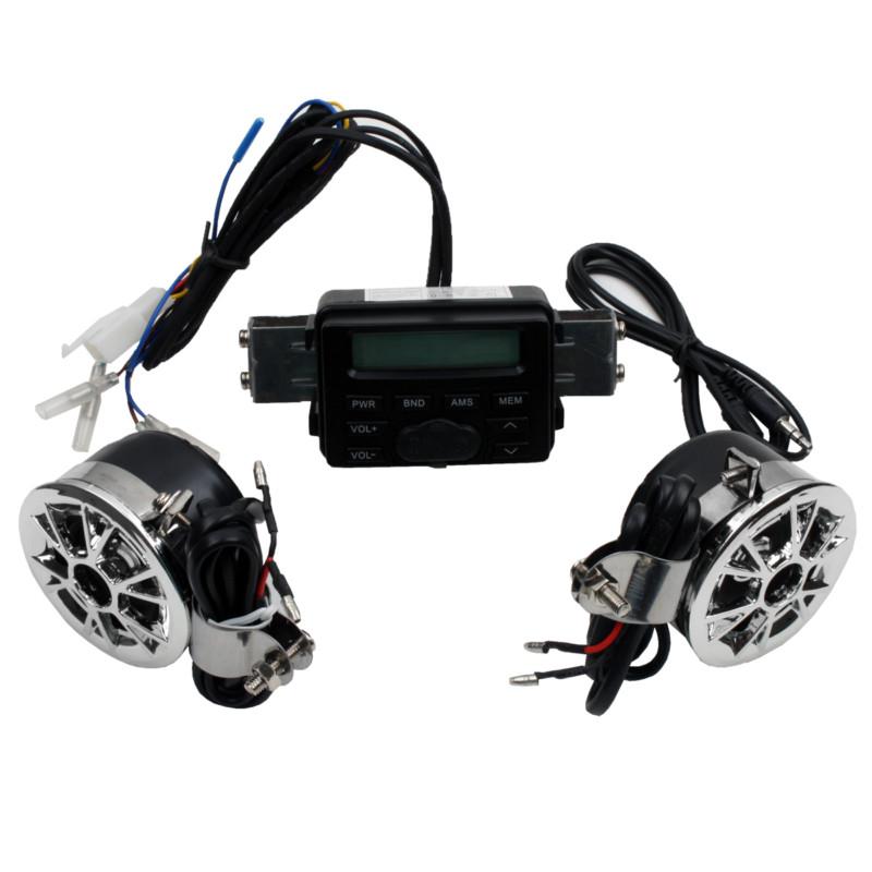 Motorcycle handlebar audio system fm radio stereo 2 amplifier speaker for harley