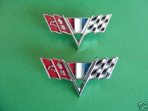 1965-65-1966-66-1967-67 chevrolet nova & chevy11 fender emblems/flags-new   