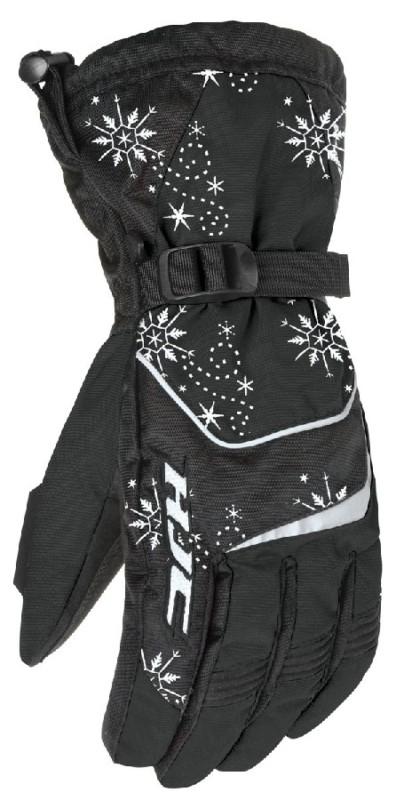 Hjc storm black small womens snowmobile waterproof gloves snow sled new sml sm