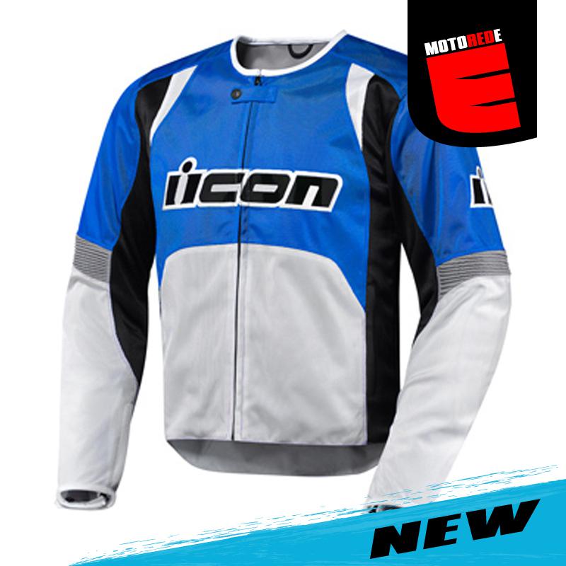 Icon overlord motorcycle textile jacket blue black gray small sm s
