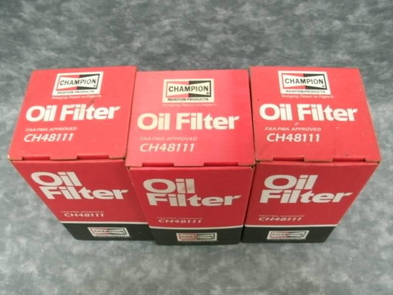 Set of three (3) champion aviation oil filters - ch48111
