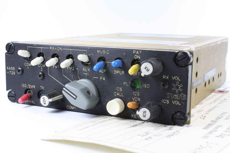 (shw) nat aa95-729 audio control panel helicopter avionics