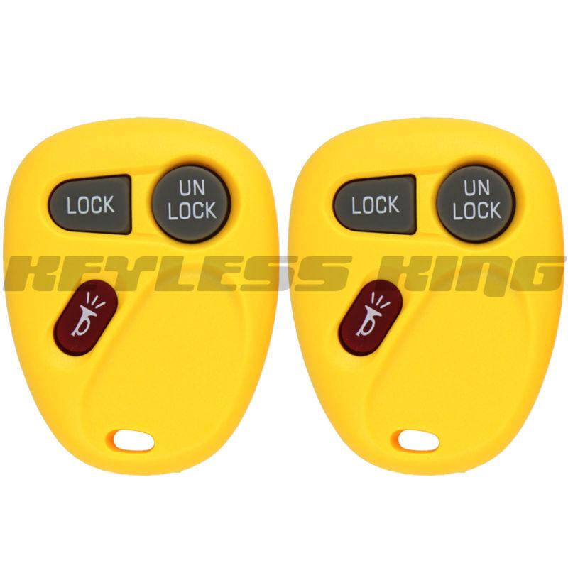 2 new yellow replacement keyless entry remote key fob clicker for 15042968