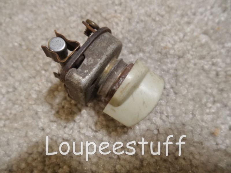 Vintage white push pull knob 2 term fog fan heat light rat rod  g546