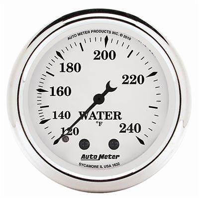 Autometer old tyme white mechanical water temperature gauge 2 1/16" dia 1632