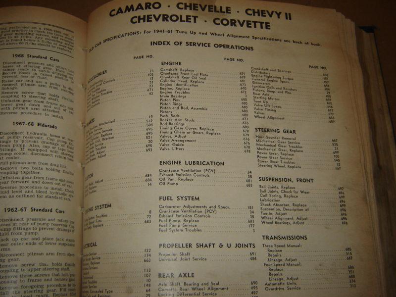 1962-68 Motors Auto Shop Repair Service Manual Camaro,Mustang,Vette,Chevelle Frd, US $24.00, image 5
