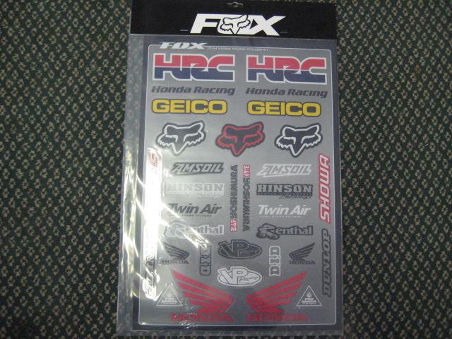 Fox team honda racing sheet number 14502-000-ns honda yamaha suzuki kawasaki ktm