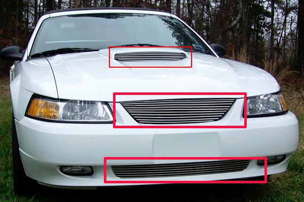 Viogi fit99-04 ford mustang combo billet grille insert 