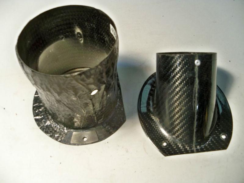 Carbon fiber 4" straight outlet and 3" 45 degree outlet late model nascar arca