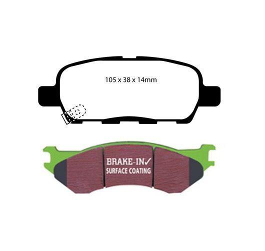 New ebc brake pad set 2-wheel rear nissan quest rogue infiniti dp61666