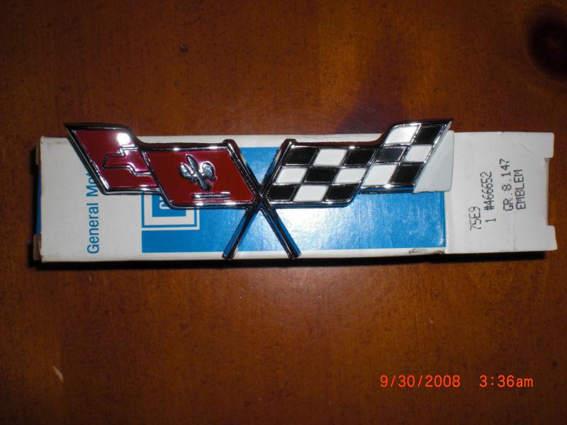 Corvette flag emblems / new old stock / gm dealer part / nos / perfect condition