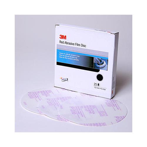 3m 6" 1500 grit red sandpaper hookit film sanding disc 25 in a box 1184