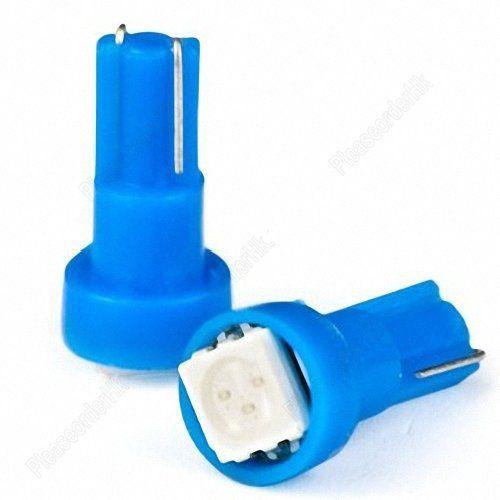 10x led 5050 smd t5 auto vehicle dashboard/gauge lighting bulb blue 12v 57 73