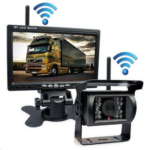 Wireless reversing 7''car rear view monitor+backup camera 2x antenna for truck