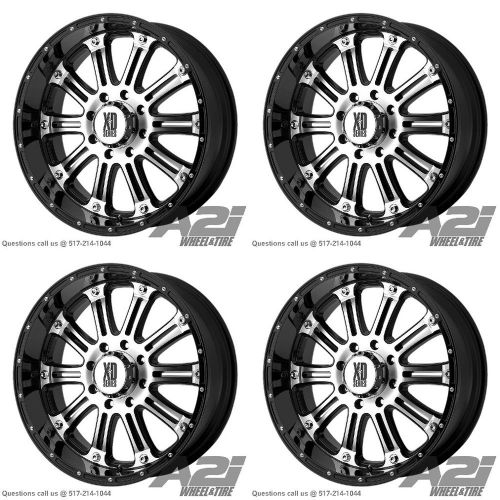 Set 4 17" xd series hoss black machined chevy gmc 8 lug truck wheels  17x9 8x6.5