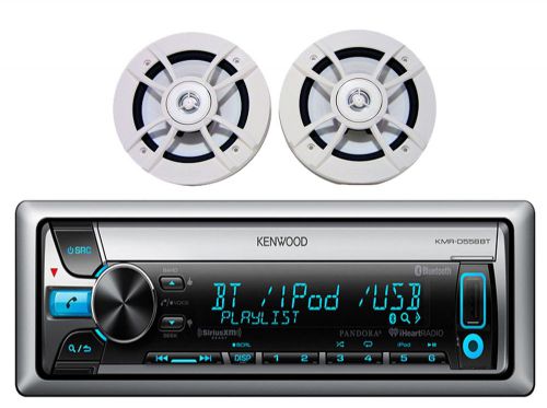 Kenwood 6.5&#034; white 100w marine speakers, kenwood bluetooth ipod cd usb aux radio