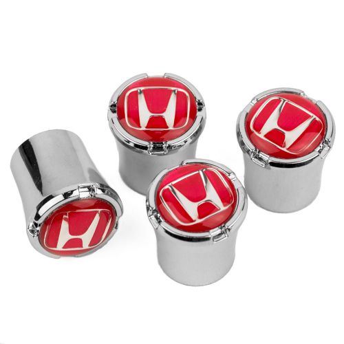 Buy Honda Logo Tire Valve Stem Caps Silver and Red USA Made Quality
