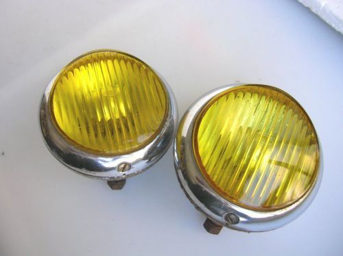 Porsche body fog lamp light yellow chrome 356 a b c gelbe nebelscheinwerfer