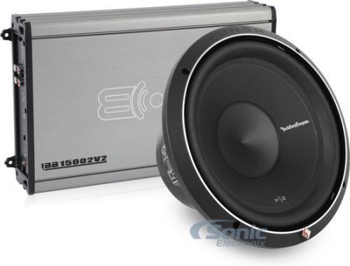 Rockford fosgate 12" p2d2-12 dual 2 ohm car subwoofer w/ 600w rms monoblock amp