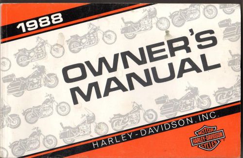 1988 harley davidson motorcycle owner's manual p/n 99466-88 (155)